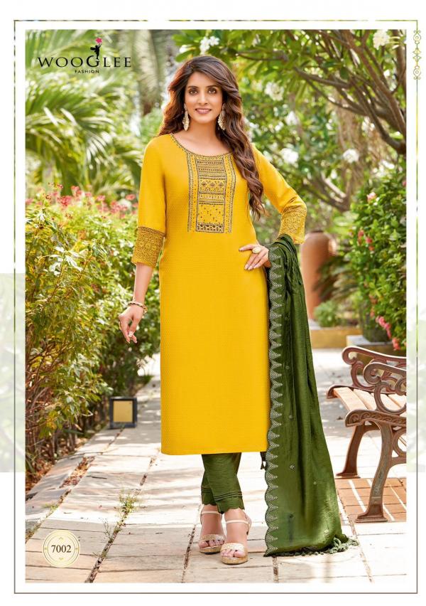 Wooglee Varnee Festive Wear Rayon Designer Readymade Suit